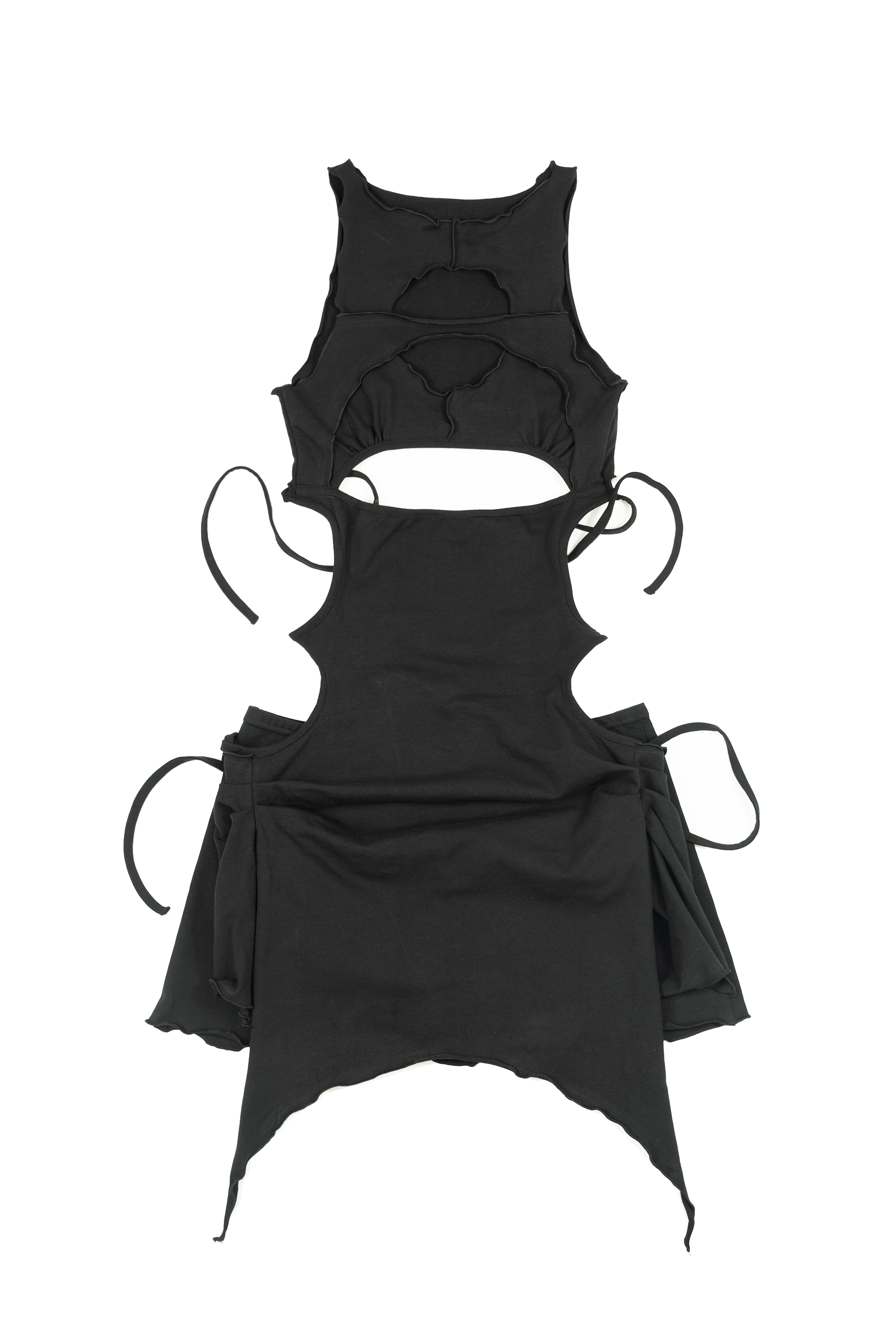 Black Drapy Skirt Set
